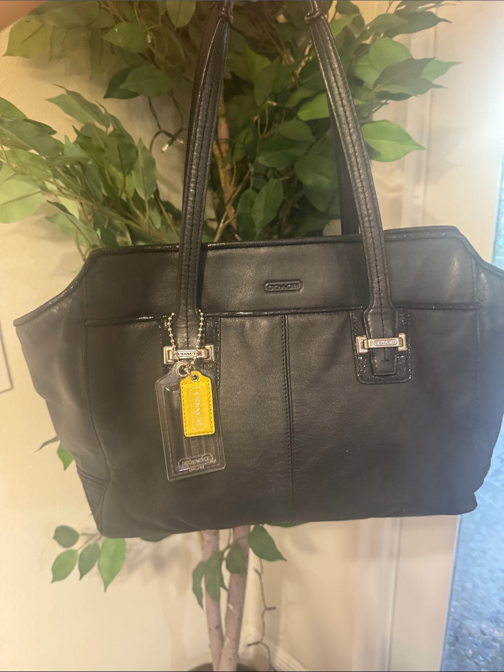 Coach Taylor Alexis black leather carry all